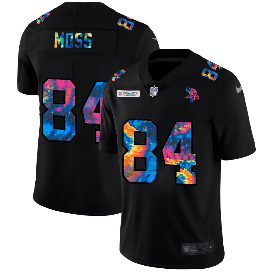 NFL Minnesota Vikings #84 Randy Moss Men Nike MultiColor Black 2020 Crucial Catch Vapor Untouchable Limited Jersey->tennessee titans->NFL Jersey